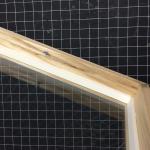 close up of shadow box strips